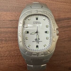 Fossil Silver Aluminum Watch with White Dial